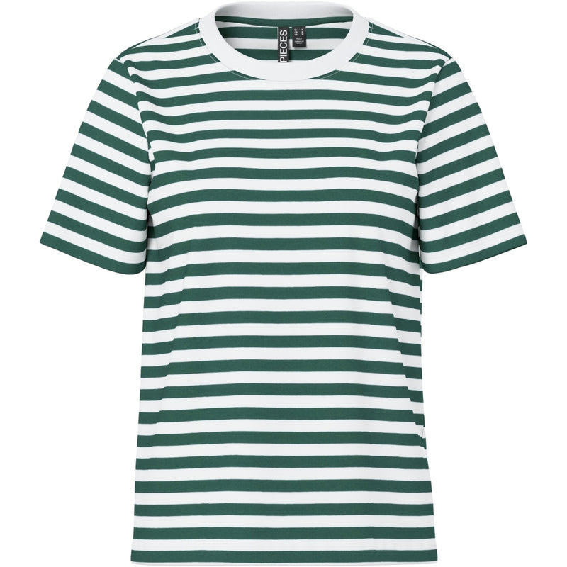 PIECES PIECES dam tee PCRIA T-shirt Trekking Green Stripes Bright White