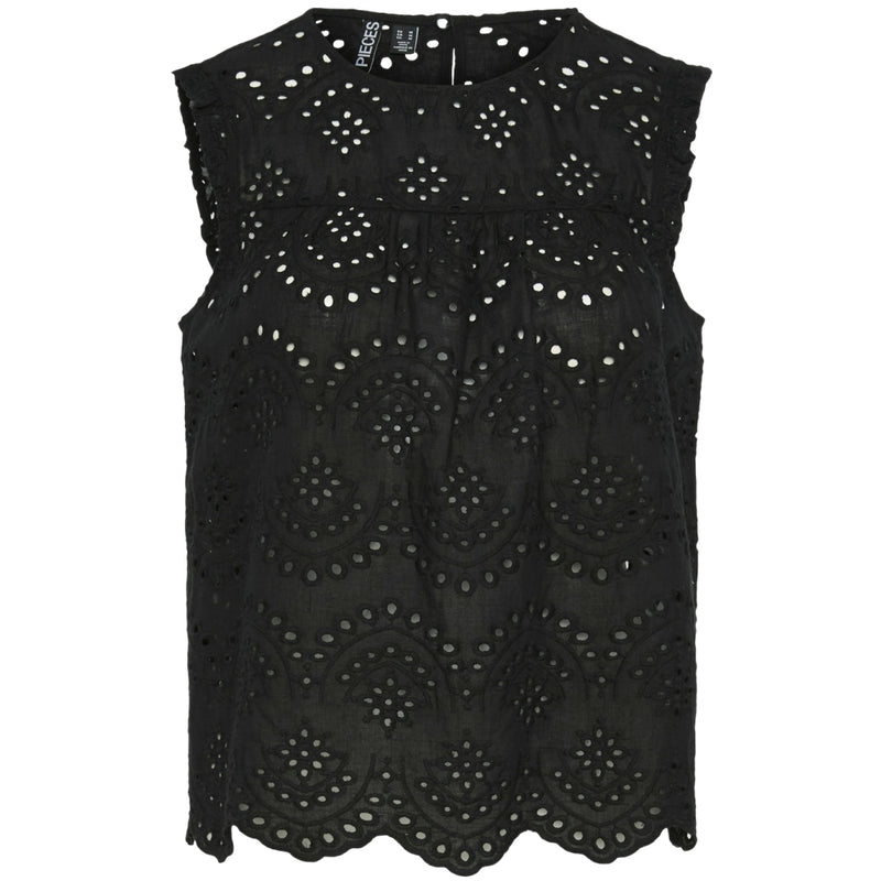 PIECES PIECES dam top PCVILDE Restudsalg Black