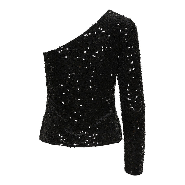 PIECES PIECES dam topp PCKAM Top Black Black sequins