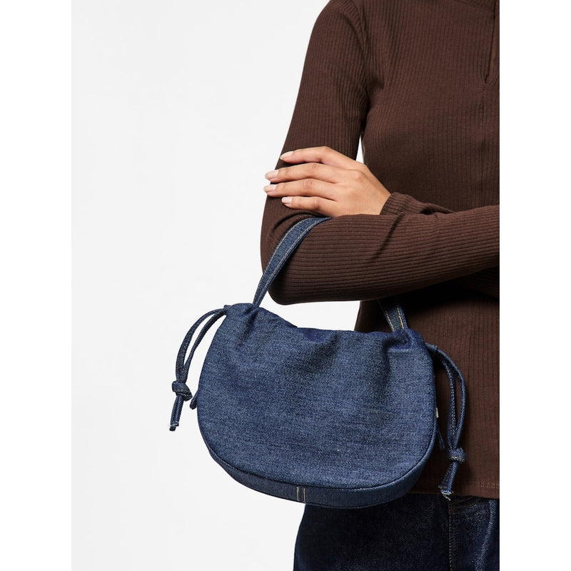 PIECES PIECES dam väska PCBALLOON Bag Dark Blue Denim Silver