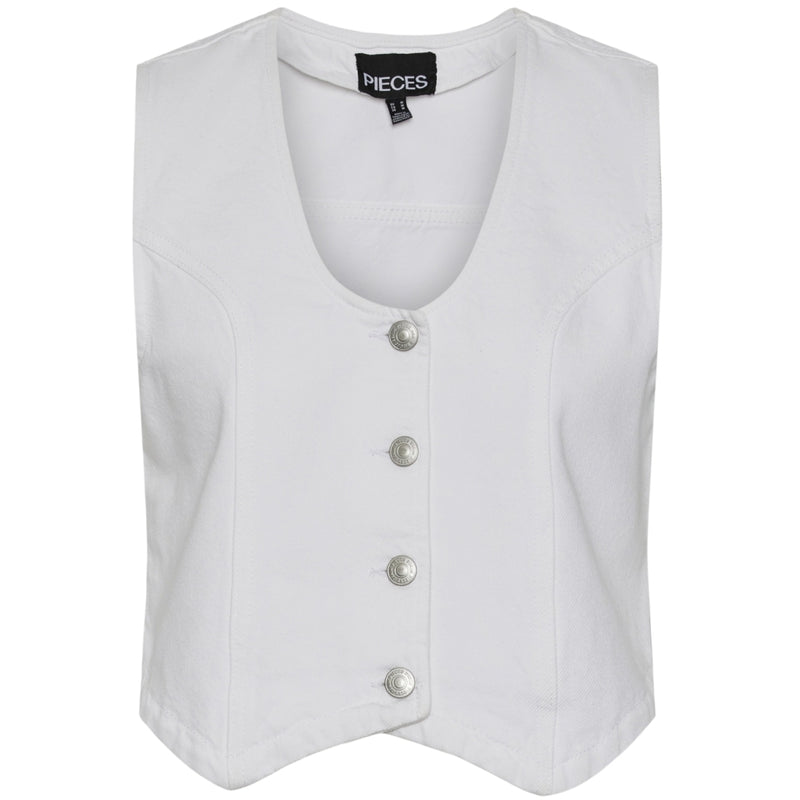 PIECES PIECES dam väst PCANNICA Vest Bright White