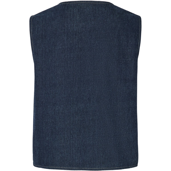 PIECES PIECES dam väst PCFABIA PRE-ORDER Vest Dark Blue Denim