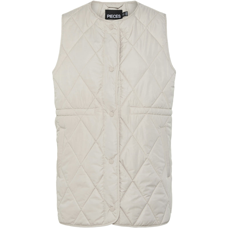 PIECES PIECES dam väst PCSTELLA Vest Silver Gray