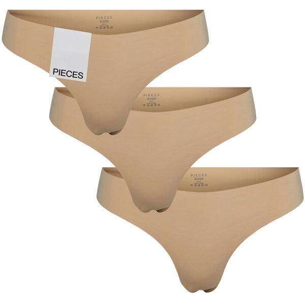 PIECES PIECES dam 3-pack thong PCNAMEE Underwear Nude