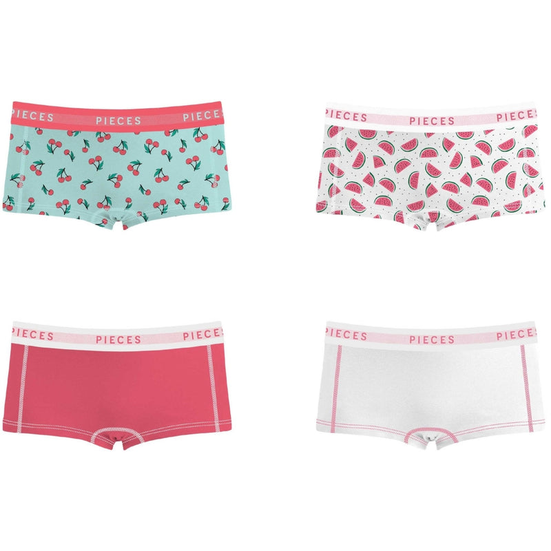 PIECES PIECES dam 4-pack underbyxor PCLOGO Underwear Calypso Coral