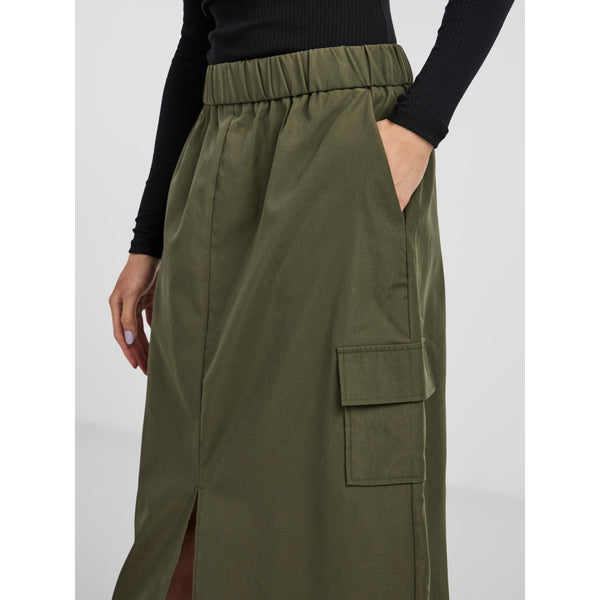 PIECES PIECES dam midi kjol PCFIBBE Skirt Deep Lichen Green