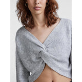 PIECES PIECES dam stickad PCJUNA Knit Light Grey Melange