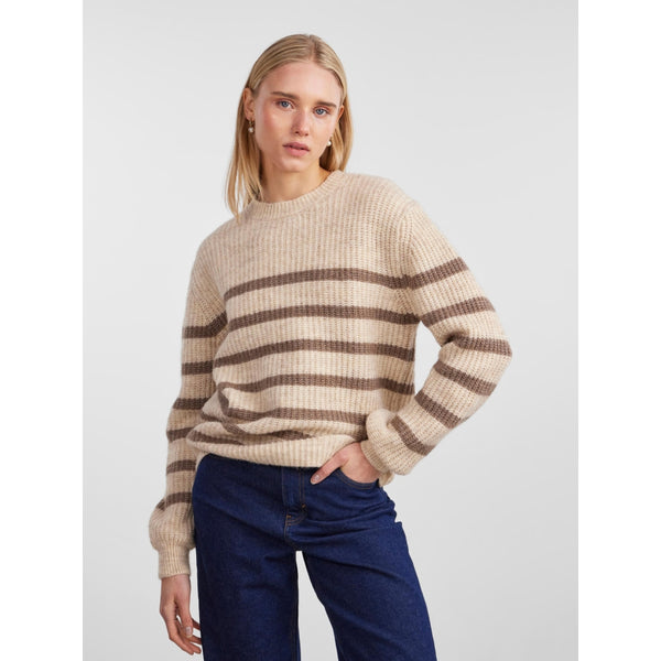 PIECES PIECES dam stickad PCNANNA Knit Birch Fossil