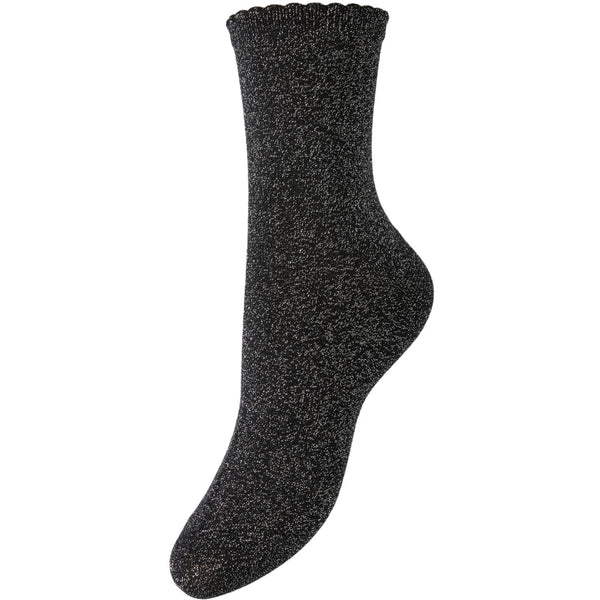 PIECES PIECES dam strumpor PCSEBBY Socks Black Silver lurex