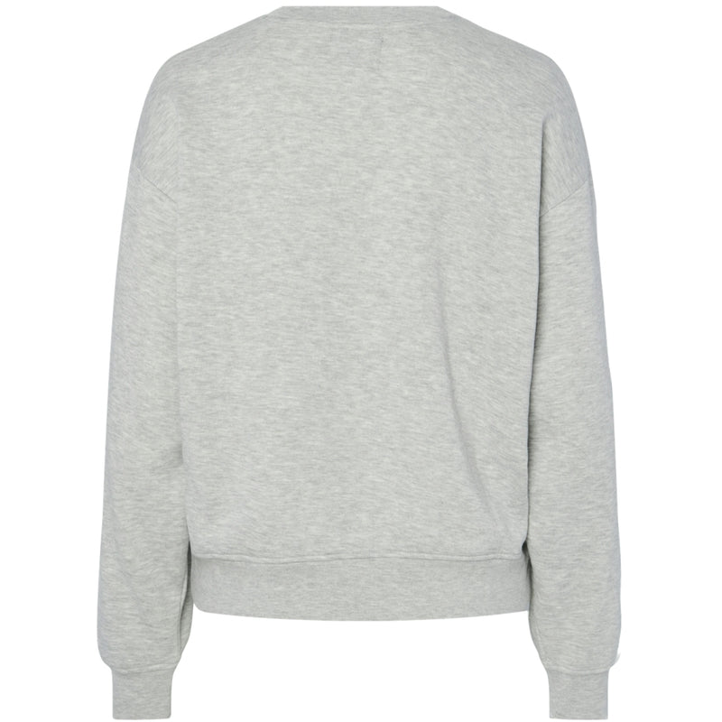 PIECES PIECES dame sweatshirt PCCHILLI Sweatshirt Light Grey Melange