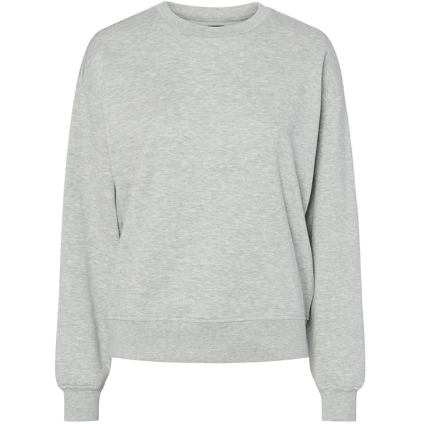 PIECES PIECES dame sweatshirt PCCHILLI Sweatshirt Light Grey Melange