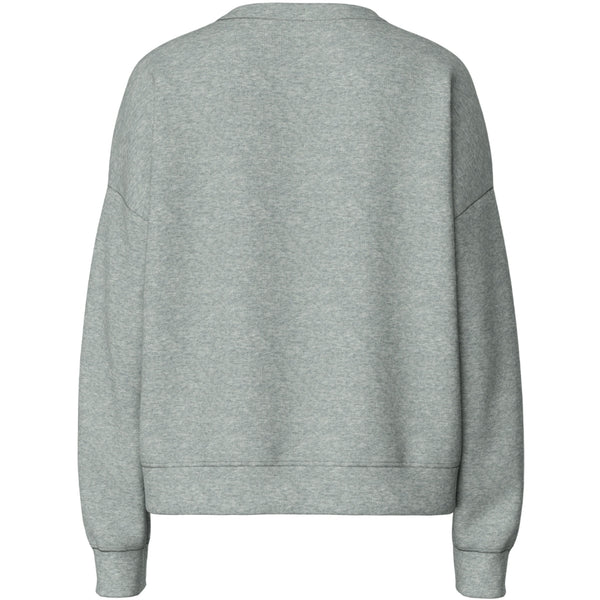 PIECES PIECES dame sweatshirts PCCHILLI Sweatshirt Light Grey Melange AMOUR-AMOUR-AMOUR
