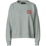 PIECES PIECES dame sweatshirts PCCHILLI Sweatshirt Light Grey Melange AMOUR-AMOUR-AMOUR