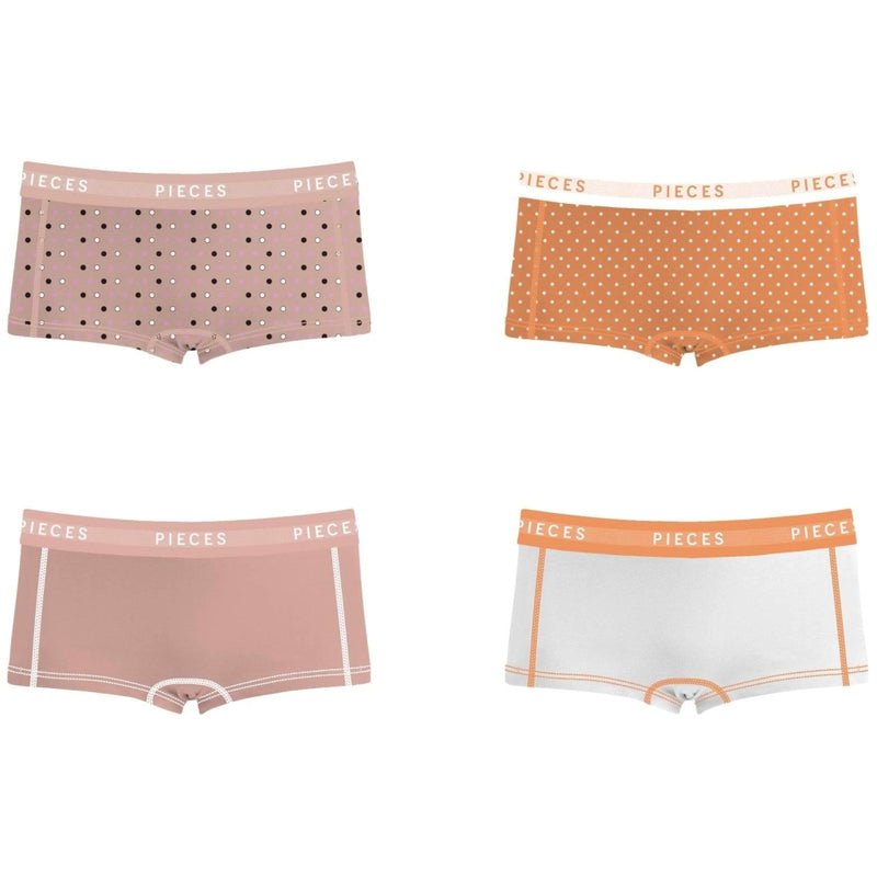 PIECES PIECES dam underbyxor 4-PACK PCLOGO Underwear Misty rose