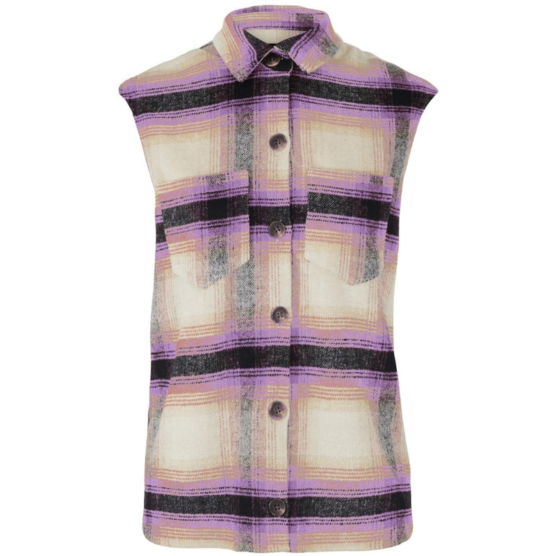 PIECES PIECES dam väst PCCARLENE Restudsalg Sheer Lilac Check