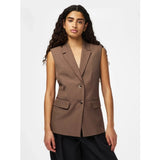 PIECES PIECES dam väst PCBLOSSOM Vest Coffee Quartz