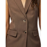 PIECES PIECES dam väst PCBLOSSOM Vest Coffee Quartz