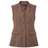 PIECES PIECES dam väst PCBLOSSOM Vest Coffee Quartz