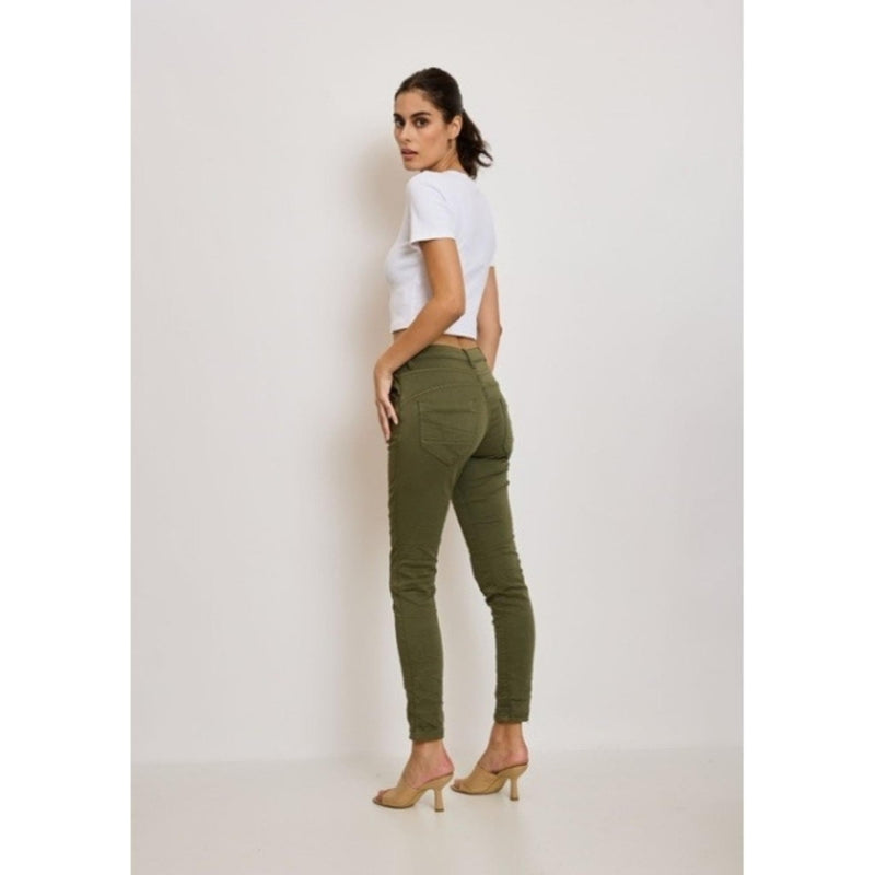 Place du Jour PLACE DU JOUR Dam byxor 90109 Jeans Dark Khaki