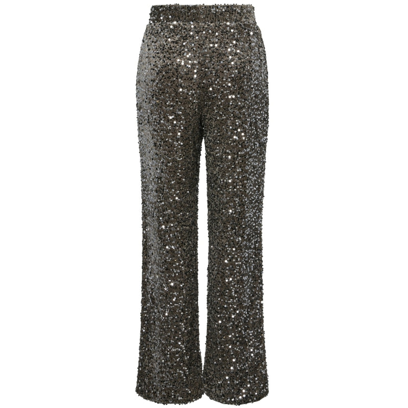 PIECES Pieces dam byxor PCKAM Pant Morel Silver sequin