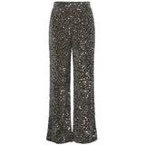 PIECES Pieces dam byxor PCKAM Pant Morel Silver sequin