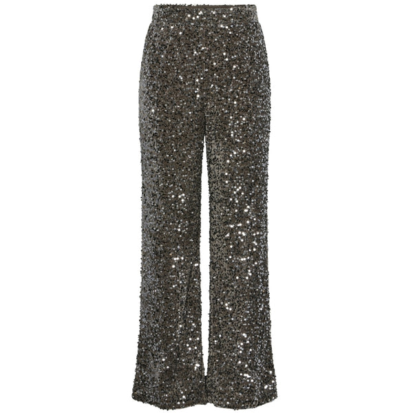 PIECES Pieces dam byxor PCKAM Pant Morel Silver sequin