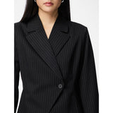 PIECES Pieces dam kavaj PCFALKA Blazer Black White Pinstripe