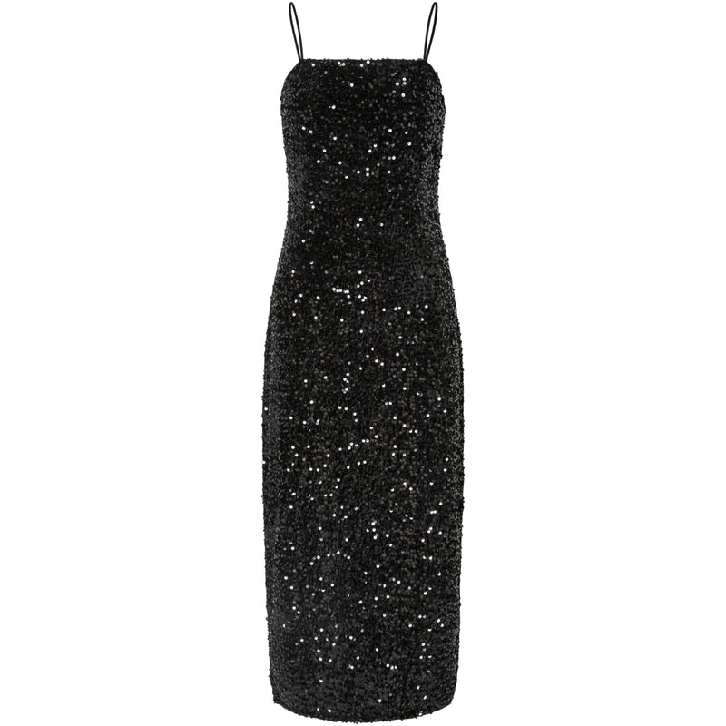 PIECES Pieces dam klänning PCKAM Dress Black Black sequins