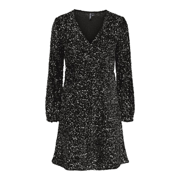 PIECES Pieces dam klänning PCKAM Dress Black Black sequins