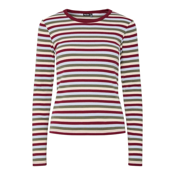 PIECES Pieces dam långärmad tee PCMAY LS Tee Deep Lichen Green