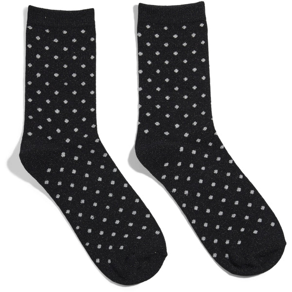 PIECES Pieces dam strumpor PCSEBBY Socks Black SMALL DOTS IN SILVER