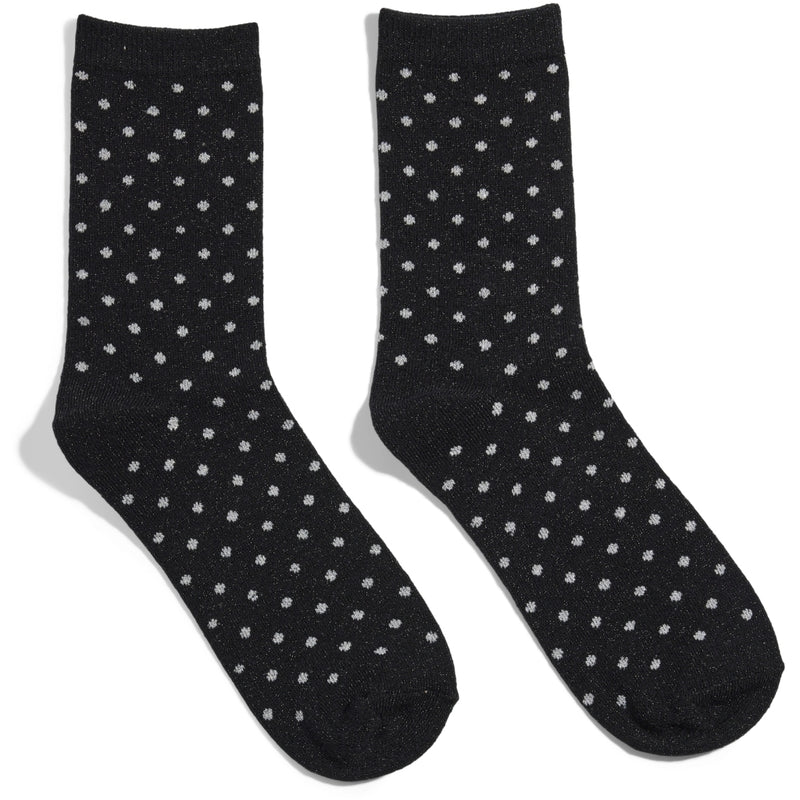 PIECES Pieces dam strumpor PCSEBBY Socks Black SMALL DOTS IN SILVER