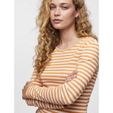 PIECES Pieces dam top PCRUKA Top Tangerine Stripes CLOUD DANCER