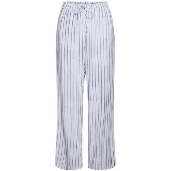 PIECES Pieces dame bukser PCPIA Pant Bright White Stripes:Navy Blazer