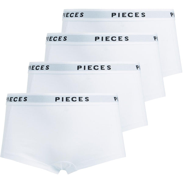 PIECES Pieces dam hipsters PCLOGO LADY 4-PACK Underwear Bright White