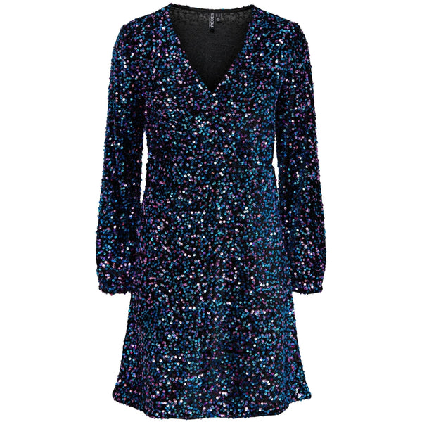 PIECES Pieces dam klänning PCKAM Dress Black Multi sequins