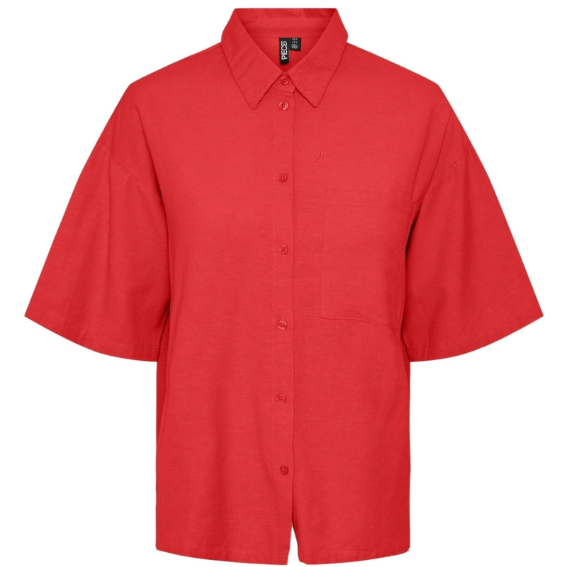 PIECES Pieces dame skjorte PCMILANO Shirt Poppy Red