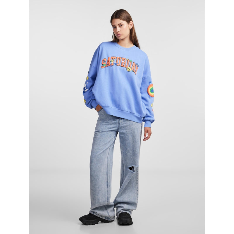 PIECES Pieces dam sweatshirt PCDINNA Sweatshirt Cornflower Blue