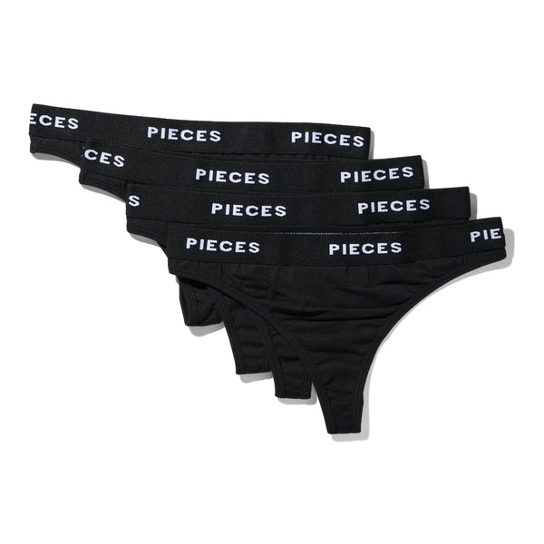 PIECES Pieces dame thong PCLOGO Underwear Black