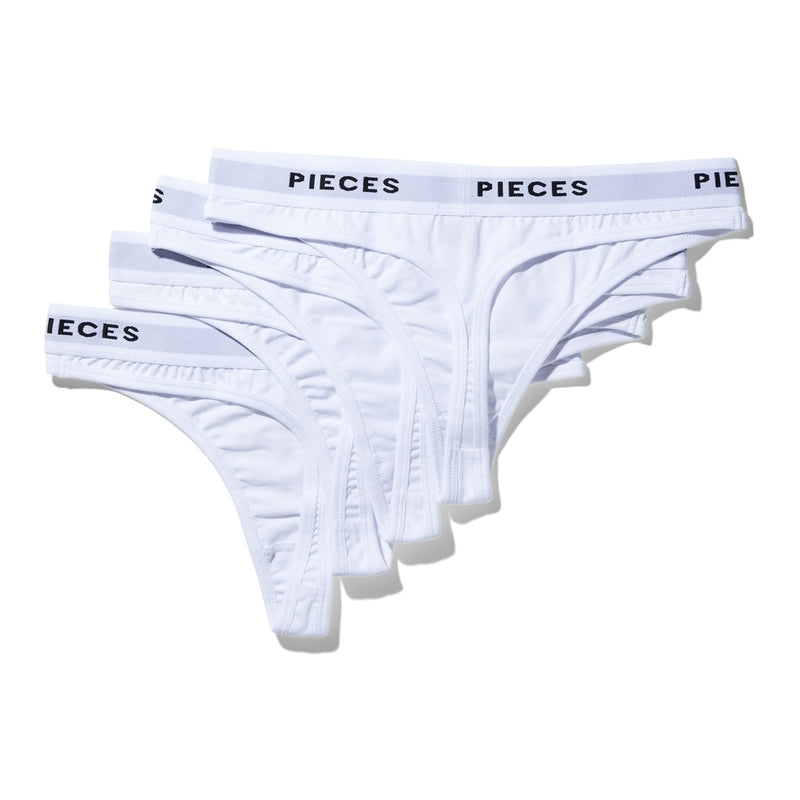 PIECES Pieces dame thong PCLOGO Underwear Bright White