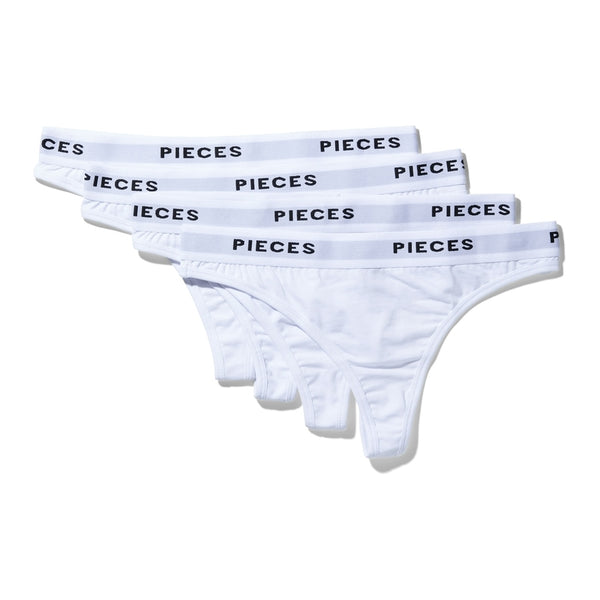PIECES Pieces dame thong PCLOGO Underwear Bright White