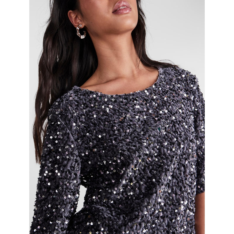 PIECES Pieces dam top PCKAM Top Magnet Black silver sequins