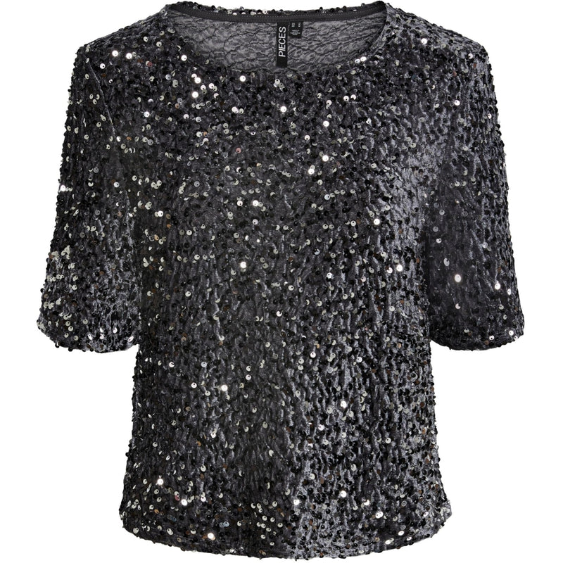 PIECES Pieces dam top PCKAM Top Magnet Black silver sequins