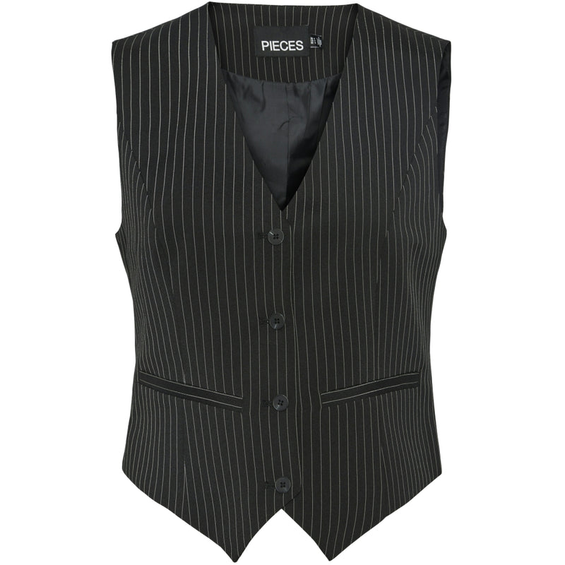 PIECES Pieces dam väst PCDIDI Vest Black Stripes