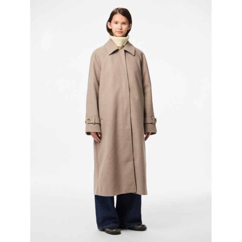 PIECES Pieces damkappa PCJOELLA Jacket Taupe Gray MELANGE