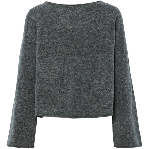 PIECES Pieces damstickad kofta PCJIKO Knit Medium grey melange