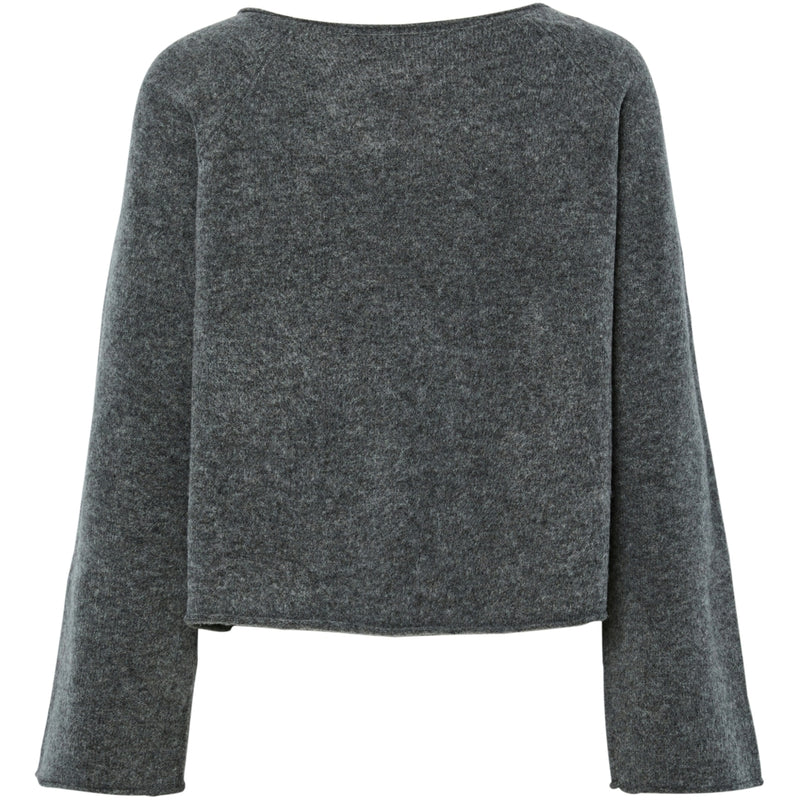 PIECES Pieces damstickad kofta PCJIKO Knit Medium grey melange