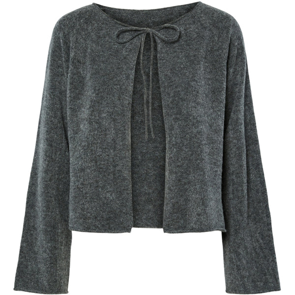 PIECES Pieces damstickad kofta PCJIKO Knit Medium grey melange