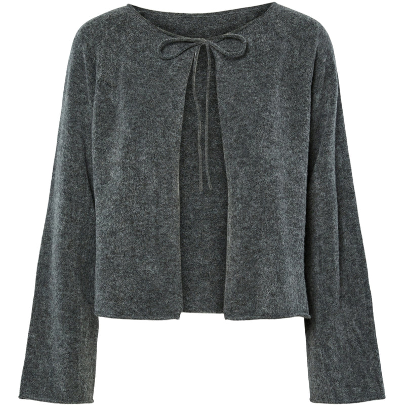 PIECES Pieces damstickad kofta PCJIKO Knit Medium grey melange