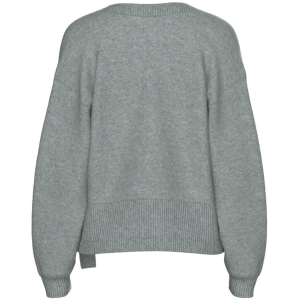 PIECES Pieces damstickad kofta PCMALOU Knit Medium grey melange